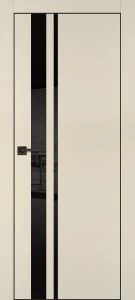 Межкомнатная дверь PX-16 черная кромка с 4-х ст. Бежевый матовый