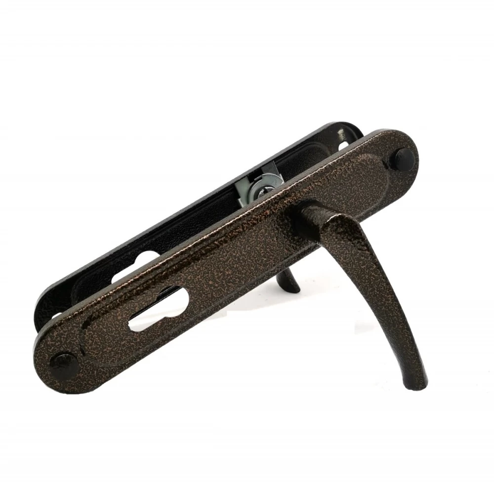 Фото Ручка дверная на планке РФ1-85/07А (медь антик)