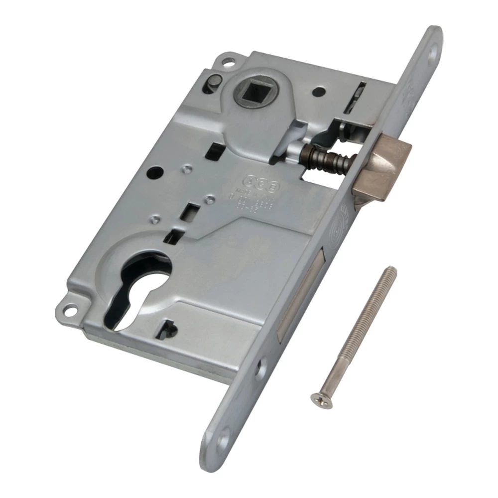 Фото Корпус врезного замка под цилиндр CENTRO B01025.50.06 ригель+защёлка (никель)